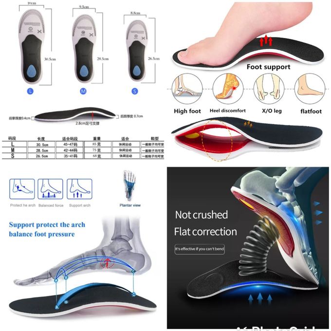 Orthopedic Arch Support Insole Shoe Pad For Flat Foot Correction And Pain Relief Inner Sole.