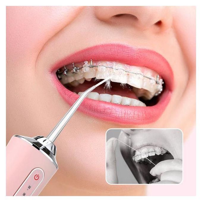 Portable Oral Irrigator Water Flosser Usb Water Jet Floss 4 Jet Tip 220ml 3 Modes Ipx7 1400rpm Mouth Washing Machine-pink