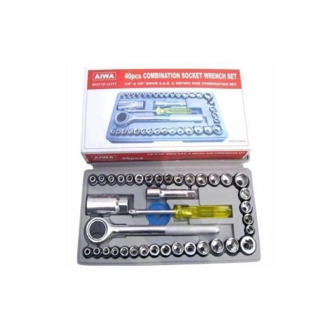 Aiwa 40pcs Automobile/Motorcycle Repair TOOLBOX Set Sockets