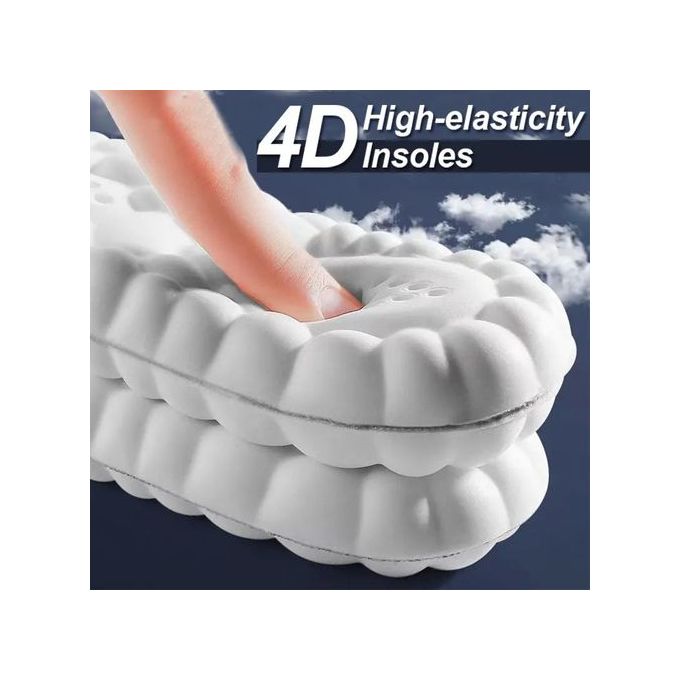 4D Shock Absorption Orthopedic Sports Insoles Soft Breathable High-Elastic Running Shoe Pad Latex Shoes Inner Soles