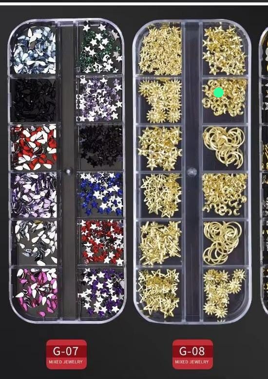 Nail Art Rhinestones Gems Nail Art Crystal Nail Jewels Diamonds, Nail Charms Nail Gems Nail Diamonds,Nail Art Studs Nail Crystals Nail Sequins for Nails Kit /Box