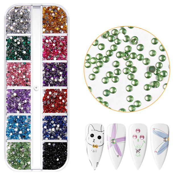 Nail Art Rhinestones Gems Nail Art Crystal Nail Jewels Diamonds, Nail Charms Nail Gems Nail Diamonds,Nail Art Studs Nail Crystals Nail Sequins for Nails Kit /Box