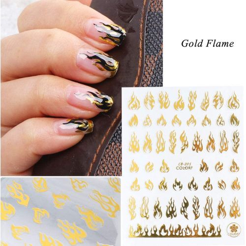 Self Adhesive Flame Nail Art Stickers Designer Decorations nail art accessories