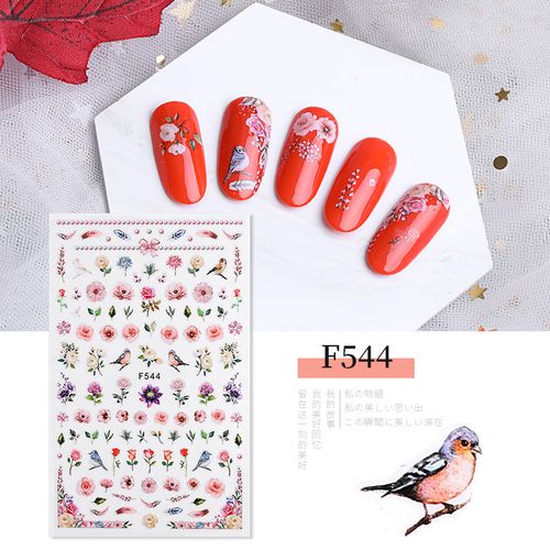 Flower Nail Art Stickers Decals Self-Adhesive Colorful Floral Nail Supplies Nail Art Design Decoration Accessories