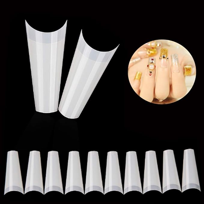 False Nails Tips Acrylic Nail Natural Half Fake Nail Tips 500Pcs Fake Artificial  Nails with Box(Natural-Box)Ballerina Coffin Nails Half Cover Artificial Tips  Acrylic Nails Nails Tips  Ballerina