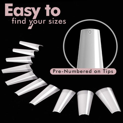False Nails Tips Acrylic Nail Natural Half Fake Nail Tips 500Pcs Fake Artificial  Nails with Box(Natural-Box)Ballerina Coffin Nails Half Cover Artificial Tips  Acrylic Nails Nails Tips  Ballerina