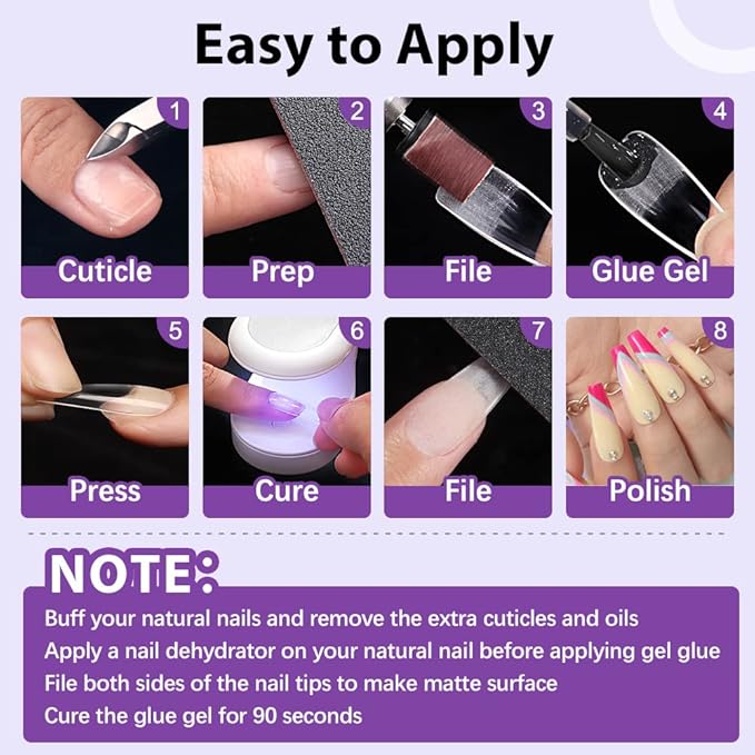 Long Coffin Fake Nails - Full Cover Natural Ballerina False Nail Box 500 Pcs Acrylic Nail Tips with Case, 10 Sizes Coffin Nails Natural Ballerina Fake Nails Tips Long Full Cover Acrylic Nails