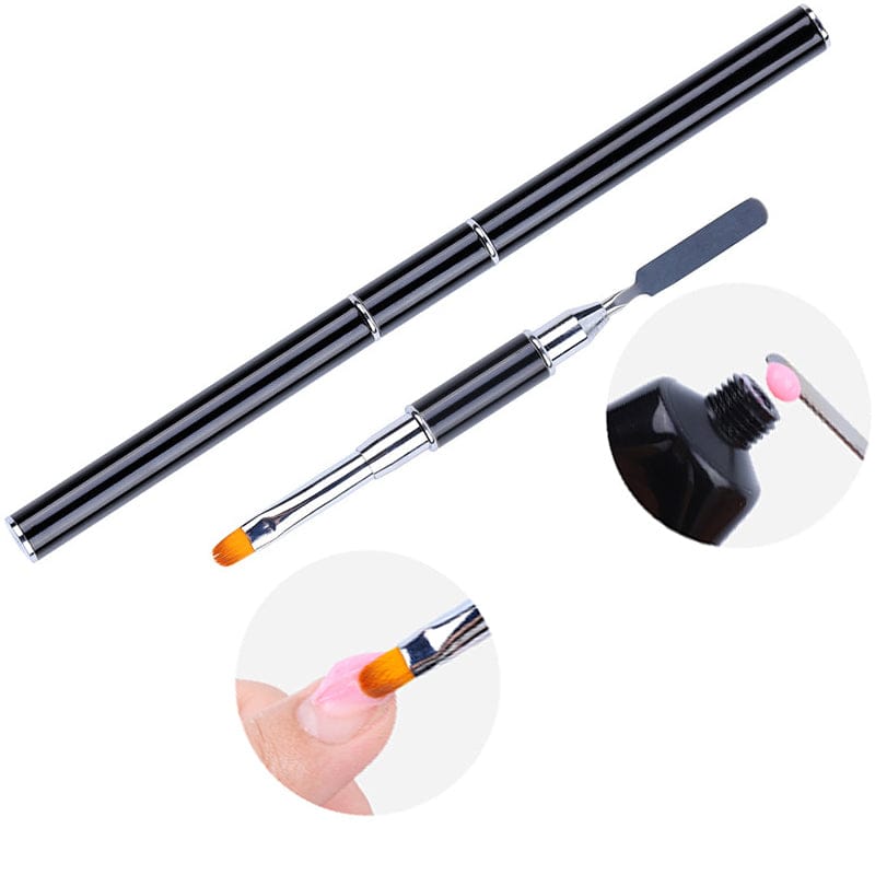 Gel Extension Builder BrushDual Side Poly Gel Brush Poly gel Builder Gel Builder Gel Acrylic Brush Nail Art Acrylic  Double End Satula Carving UV  Polygel Builder Gel Nail Extension  Brush