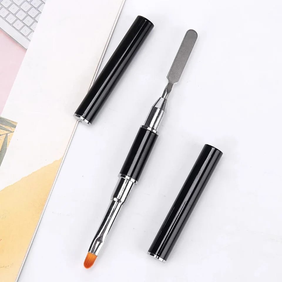 Gel Extension Builder BrushDual Side Poly Gel Brush Poly gel Builder Gel Builder Gel Acrylic Brush Nail Art Acrylic  Double End Satula Carving UV  Polygel Builder Gel Nail Extension  Brush