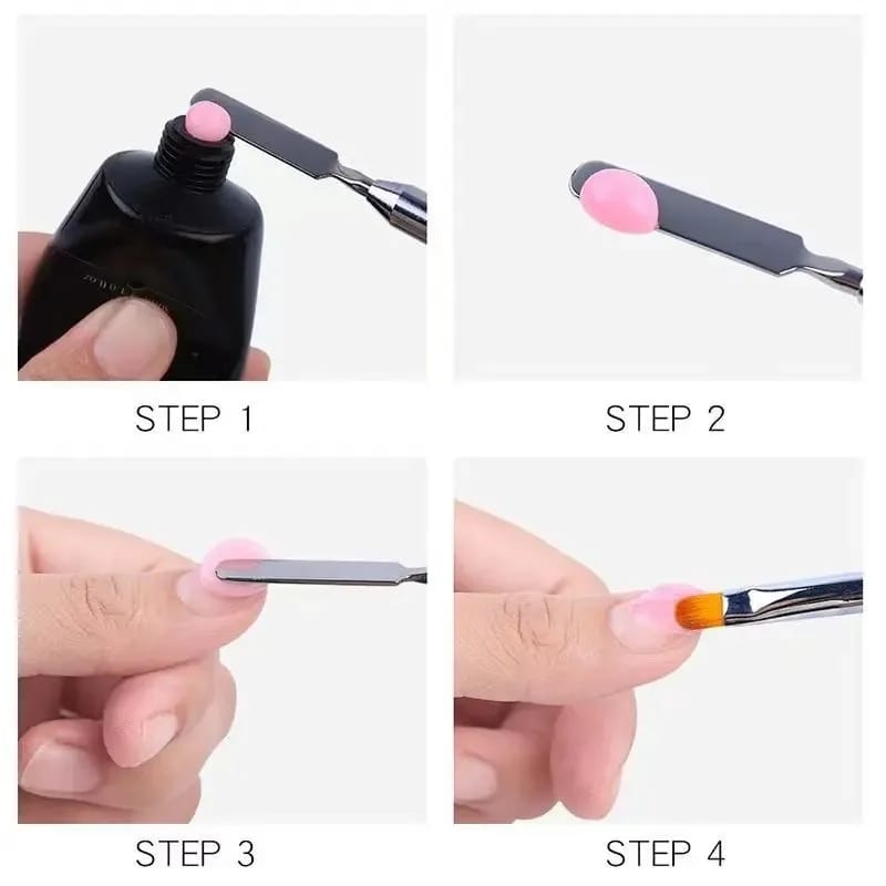 Gel Extension Builder BrushDual Side Poly Gel Brush Poly gel Builder Gel Builder Gel Acrylic Brush Nail Art Acrylic  Double End Satula Carving UV  Polygel Builder Gel Nail Extension  Brush