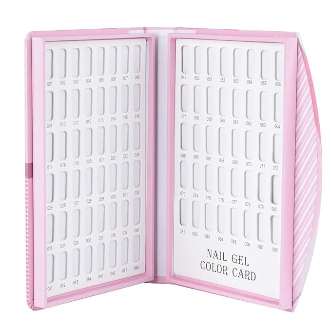 88 Nail Colors Display Book,Nail Gel Polish Display Chart,Nail Practice Design Board for DIY Nail Art Salons Set,Nail Polish Color Card Book Card Display Gel Card (Tips Not Included)