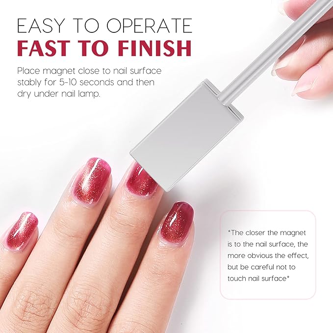 Cat Eye Magnet Stick Double- headed Magnetic Cat Eye Tool Nail Art Manicure Tool Double End Magnet Cat Eye Gel Polish Magnetic Stick 3D