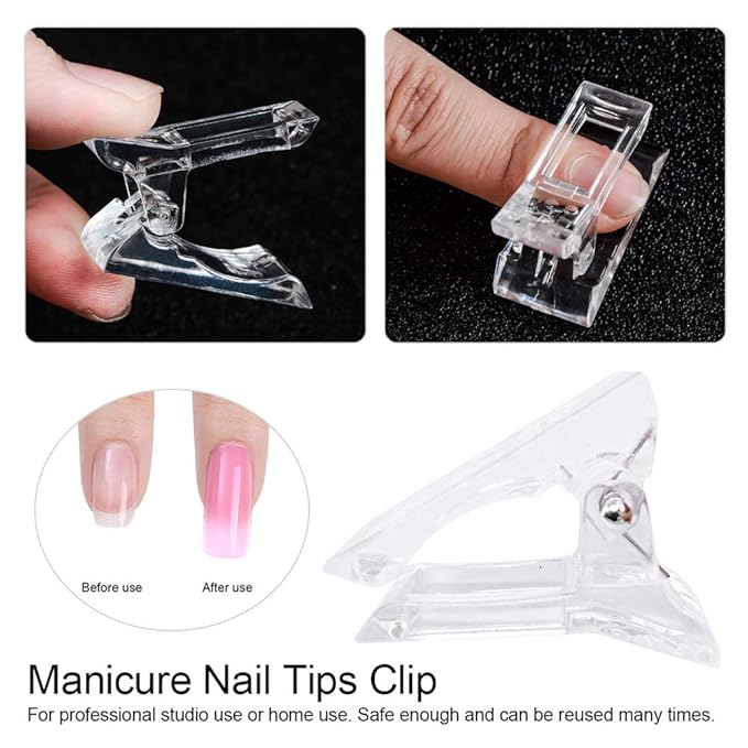 10/5 Pcs Nail Tips Clip for Quick Building Polygel nail forms Nail clips for polygel Finger Nail Extension UV LED Builder Clamps Manicure N ail Art Tool Nail Clips For Poly Gel Nail Extension