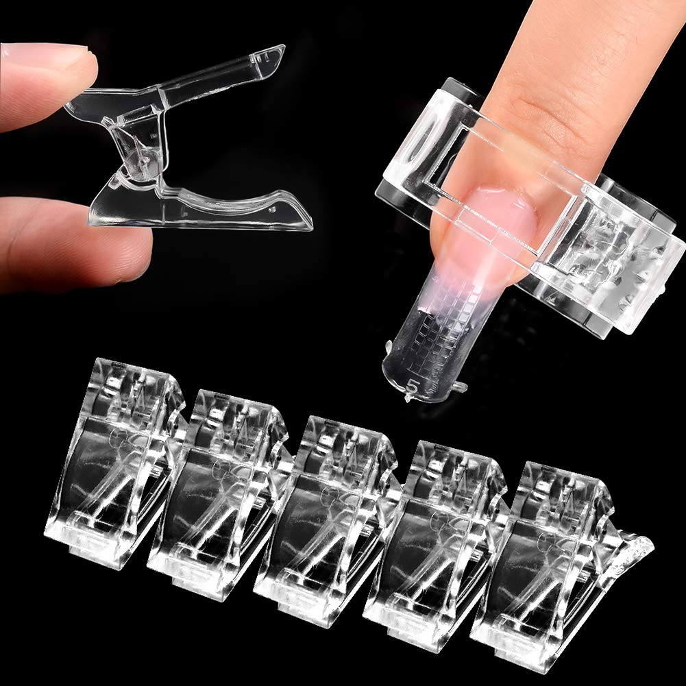 10/5 Pcs Nail Tips Clip for Quick Building Polygel nail forms Nail clips for polygel Finger Nail Extension UV LED Builder Clamps Manicure N ail Art Tool Nail Clips For Poly Gel Nail Extension