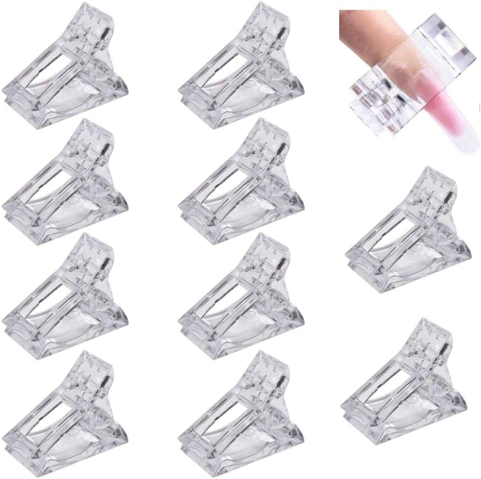 10/5 Pcs Nail Tips Clip for Quick Building Polygel nail forms Nail clips for polygel Finger Nail Extension UV LED Builder Clamps Manicure N ail Art Tool Nail Clips For Poly Gel Nail Extension