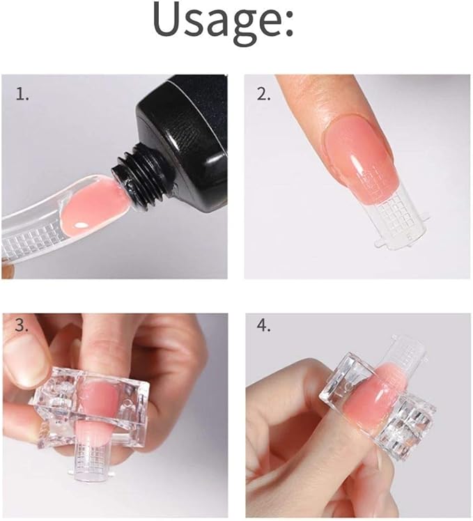 10/5 Pcs Nail Tips Clip for Quick Building Polygel nail forms Nail clips for polygel Finger Nail Extension UV LED Builder Clamps Manicure N ail Art Tool Nail Clips For Poly Gel Nail Extension