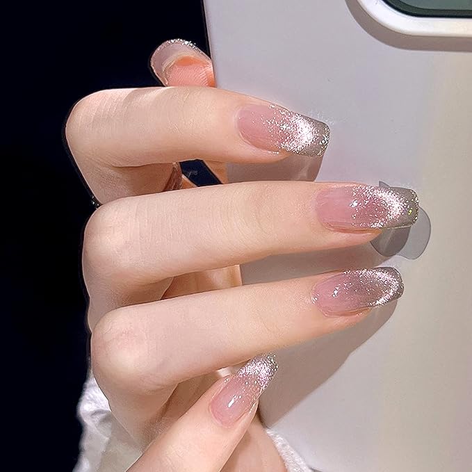 Universal Pink Cat Eye Gel Nail Polish, Magnetic Gel Polish Shiny Glitter Nail Gel 15 ml Galaxy Cat eye Nail Polish Soak Off UV/LED Nail  Spar Cat Eye Magnetic Gel Salon Manicure