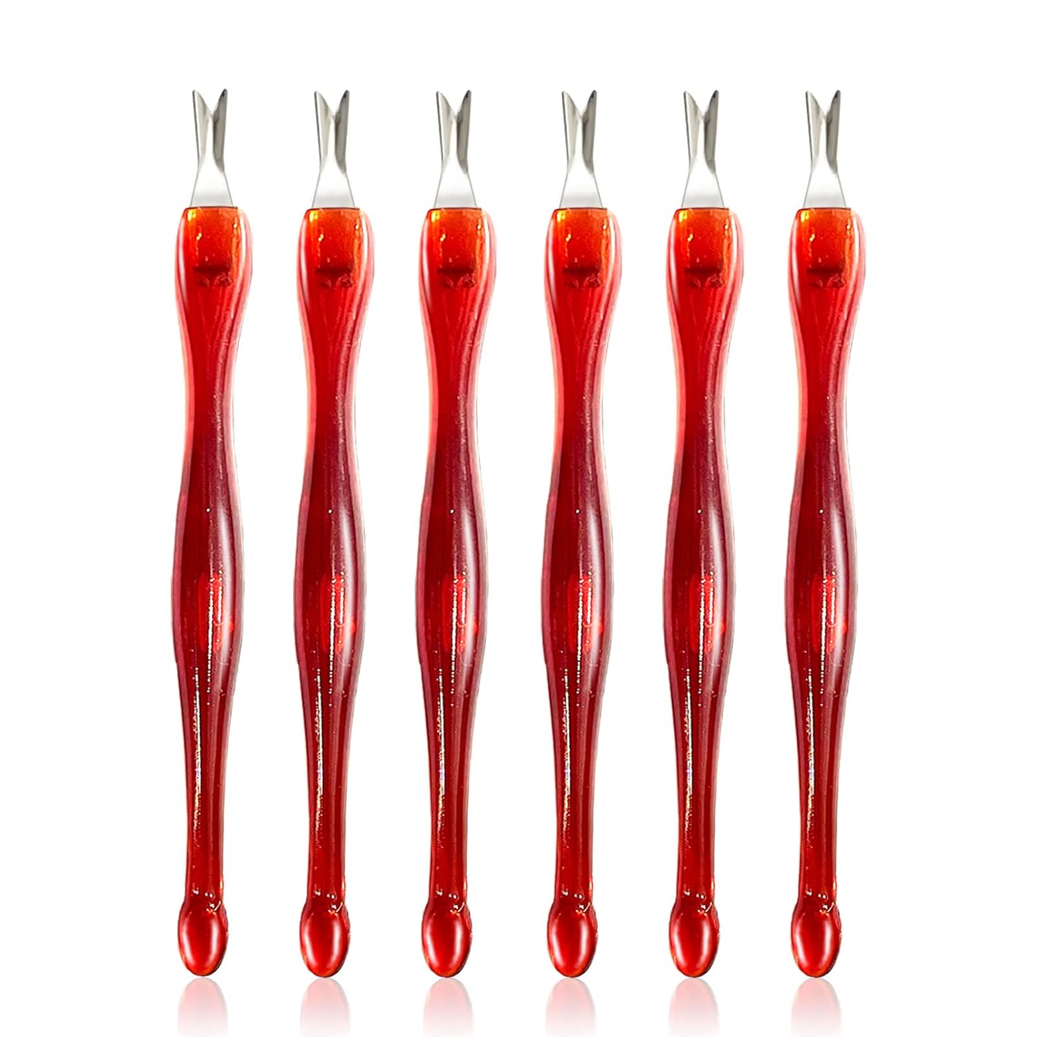 2  PCS Cuticle knife Trimmer,Cuticle ForkTrimmer Nail Cuticle Remover Trimmer Pusher Dead Skin with Double Head V-Shaped Fork Manicure Pedicure Cleaner Care Tools for Home and Nail