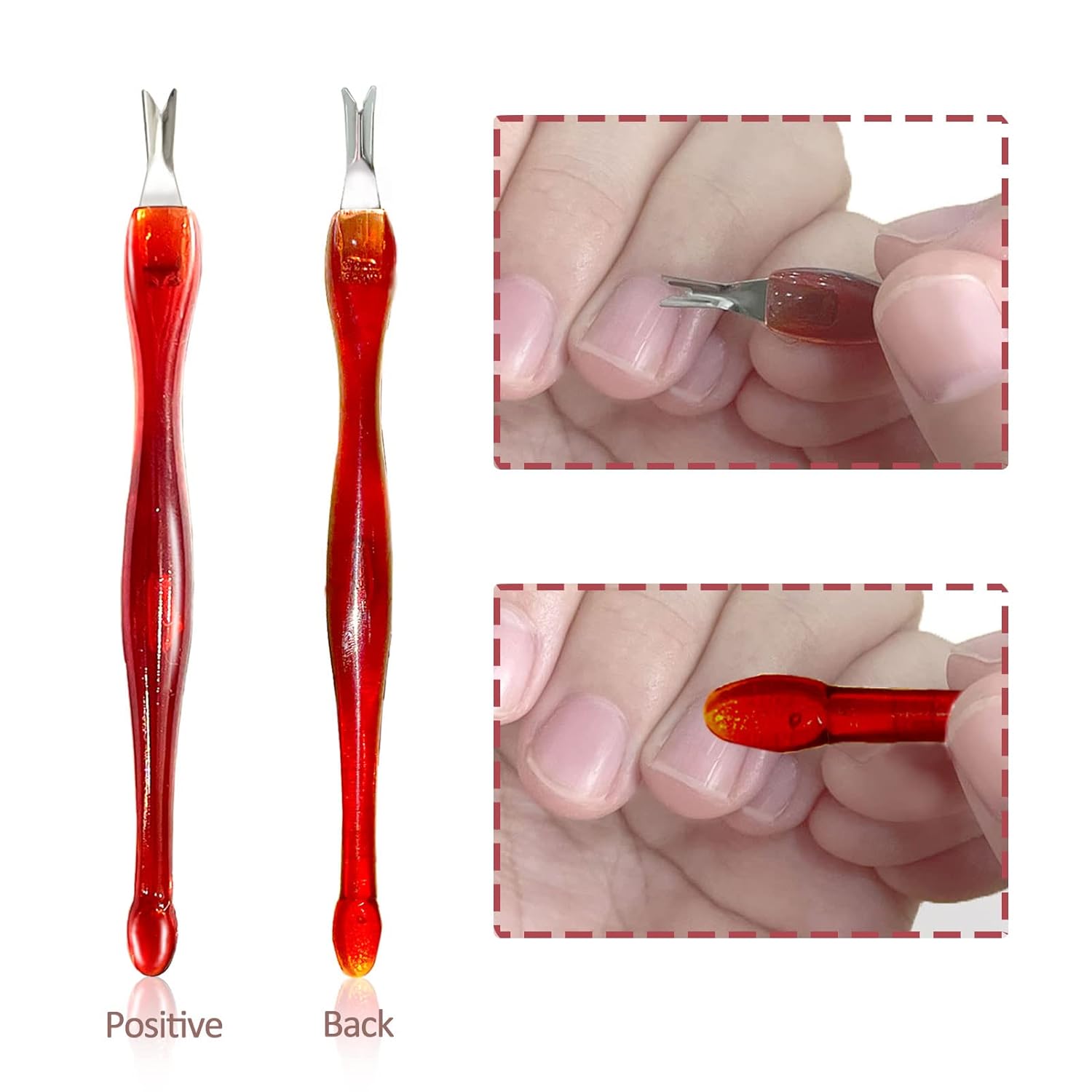 2  PCS Cuticle knife Trimmer,Cuticle ForkTrimmer Nail Cuticle Remover Trimmer Pusher Dead Skin with Double Head V-Shaped Fork Manicure Pedicure Cleaner Care Tools for Home and Nail