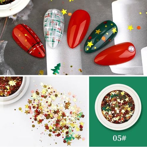 Nail Art Sticker Sequins, Holographic Christmas Nail Snowflake Sequins for Nail Art Decoration Mermaid Flake Nail Glitter Laser Sparkly Confetti Glitter Paillette Snowflake Nail Sequins