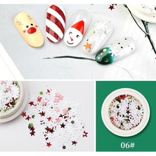Nail Art Sticker Sequins, Holographic Christmas Nail Snowflake Sequins for Nail Art Decoration Mermaid Flake Nail Glitter Laser Sparkly Confetti Glitter Paillette Snowflake Nail Sequins