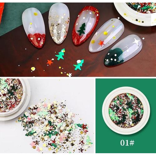 Nail Art Sticker Sequins, Holographic Christmas Nail Snowflake Sequins for Nail Art Decoration Mermaid Flake Nail Glitter Laser Sparkly Confetti Glitter Paillette Snowflake Nail Sequins