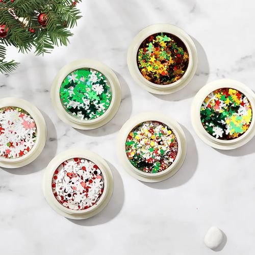 Nail Art Sticker Sequins, Holographic Christmas Nail Snowflake Sequins for Nail Art Decoration Mermaid Flake Nail Glitter Laser Sparkly Confetti Glitter Paillette Snowflake Nail Sequins