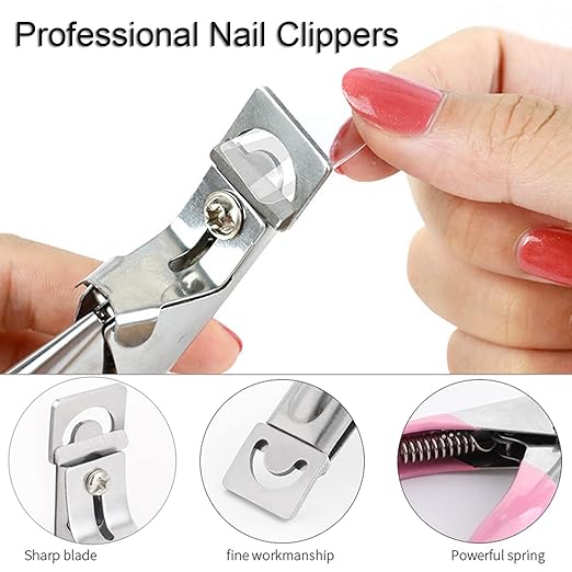 Nail Clippers, Nail Tips Clipper, Manicure Tip Cutter Cutter, Stainless Steel Tip Cutter for Artificial Nails, Gel Nails, Fingernails, False Nails Nail edge Cutter Nail Tip False Nails Clipper Trimmer