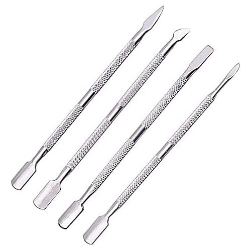Cuticle Nail Pusher Peeler, Double Ended Cuticle Scraper and Cuticle Pusher Cutter Spoon Tool for Cuticle Slider, Manicure Tools, Scraper, Double Head Nail Polish Remover, Stainless Steel