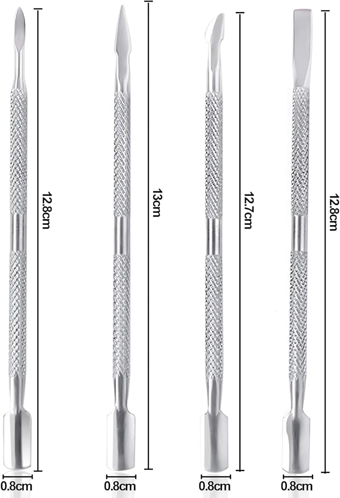 Cuticle Nail Pusher Peeler, Double Ended Cuticle Scraper and Cuticle Pusher Cutter Spoon Tool for Cuticle Slider, Manicure Tools, Scraper, Double Head Nail Polish Remover, Stainless Steel