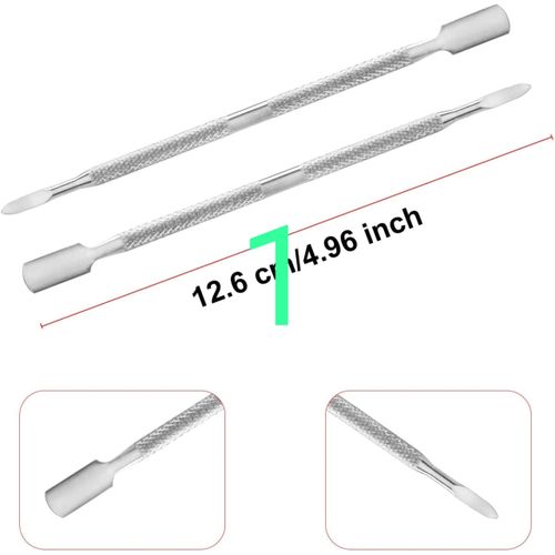 Cuticle Nail Pusher Peeler, Double Ended Cuticle Scraper and Cuticle Pusher Cutter Spoon Tool for Cuticle Slider, Manicure Tools, Scraper, Double Head Nail Polish Remover, Stainless Steel