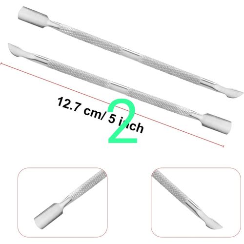 Cuticle Nail Pusher Peeler, Double Ended Cuticle Scraper and Cuticle Pusher Cutter Spoon Tool for Cuticle Slider, Manicure Tools, Scraper, Double Head Nail Polish Remover, Stainless Steel