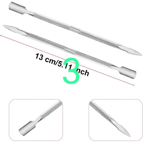 Cuticle Nail Pusher Peeler, Double Ended Cuticle Scraper and Cuticle Pusher Cutter Spoon Tool for Cuticle Slider, Manicure Tools, Scraper, Double Head Nail Polish Remover, Stainless Steel