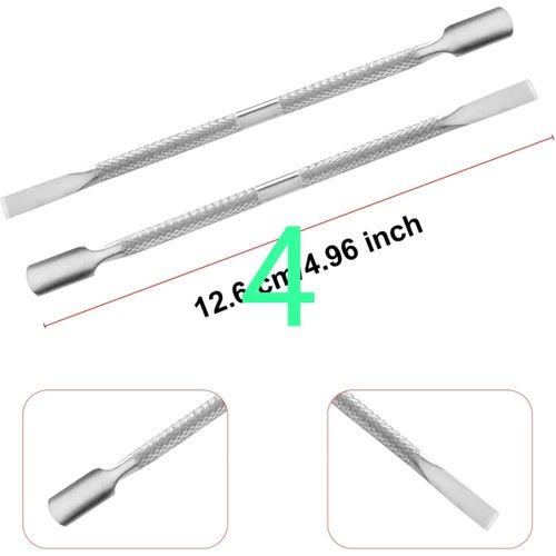 Cuticle Nail Pusher Peeler, Double Ended Cuticle Scraper and Cuticle Pusher Cutter Spoon Tool for Cuticle Slider, Manicure Tools, Scraper, Double Head Nail Polish Remover, Stainless Steel