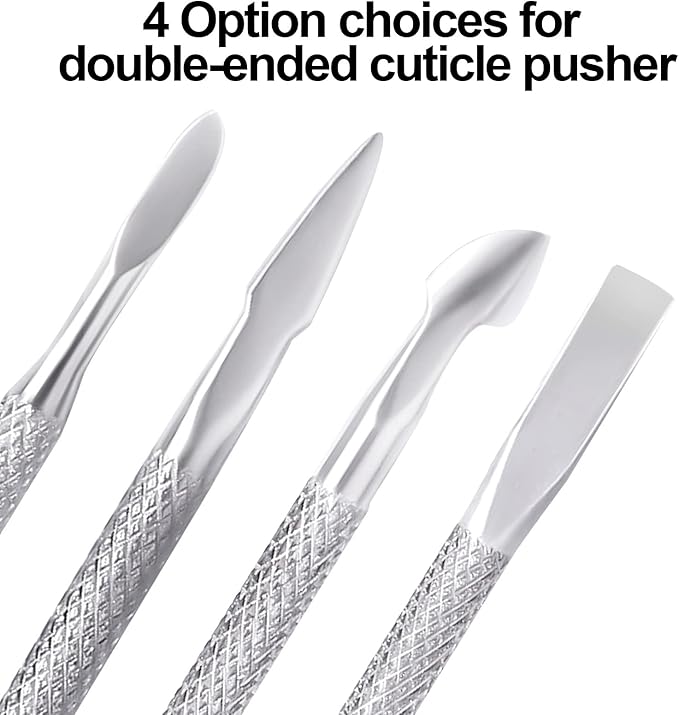 Cuticle Nail Pusher Peeler, Double Ended Cuticle Scraper and Cuticle Pusher Cutter Spoon Tool for Cuticle Slider, Manicure Tools, Scraper, Double Head Nail Polish Remover, Stainless Steel
