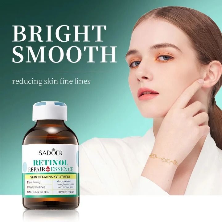 Sadoer Retinol Essence, Retinol Face Serum for Anti Wrinkles, Anti Ageing, Skin Repair Essence, Fades Fine Lines Retinol Face Serum Forehead Fine Lines Removal Collagen Lifting Repair Firm Moisturizer