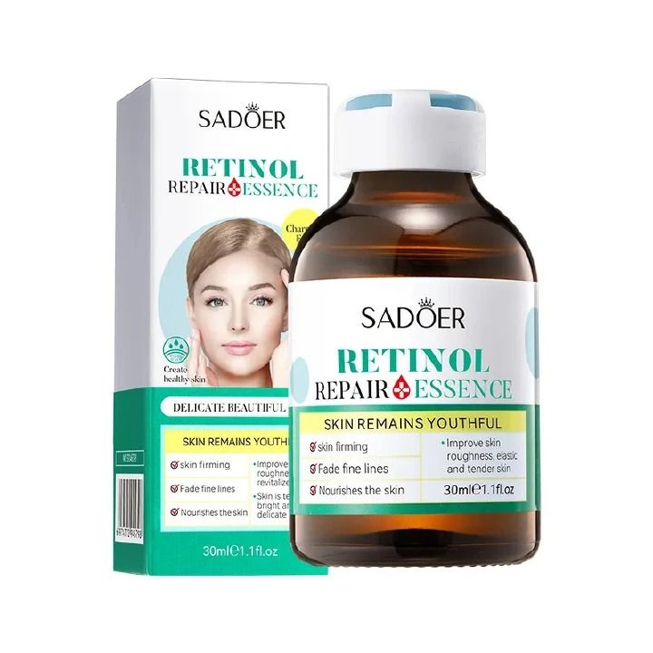 Sadoer Retinol Essence, Retinol Face Serum for Anti Wrinkles, Anti Ageing, Skin Repair Essence, Fades Fine Lines Retinol Face Serum Forehead Fine Lines Removal Collagen Lifting Repair Firm Moisturizer