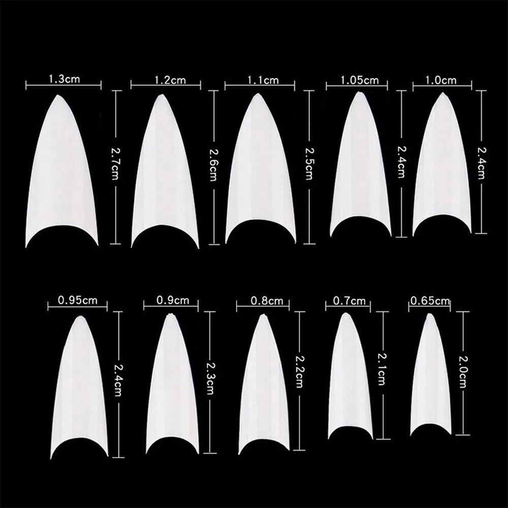 Acrylic False Nails 500pcs/bag Nails /White False Nails Artificial Fingernails Half  Cover stiletto Nail Tips Best Quality Acrylic Pointy Stiletto French  Nail Tips