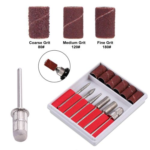 Nail Drill Bits Electric Nail File Cuticle Cutter Tips Clean Burr Sander Manicure Nail Sanding Bands Electric Nail File, 35000rpm Pro Electric Nail Drill Machine Pedicure Manicure Kits Nails File Bits