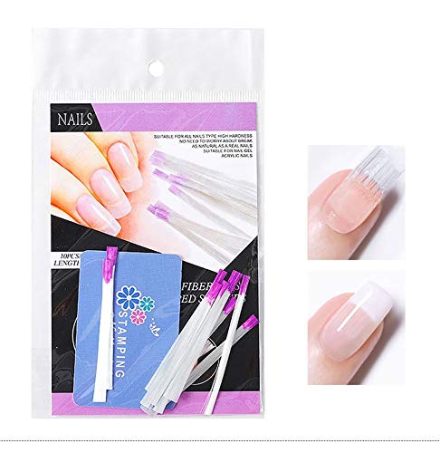 50 Pcs Fiberglass Nail Art Quick Extension Form Fibernails Building UV Gel Acrylic Nails Tips Fiberglass Nail Extension DIY Fiberglass Nail Gel Fake Nails Tips Quick Extension Fiberglass Nails Fiber