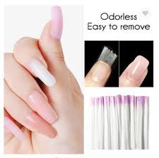 50 Pcs Fiberglass Nail Art Quick Extension Form Fibernails Building UV Gel Acrylic Nails Tips Fiberglass Nail Extension DIY Fiberglass Nail Gel Fake Nails Tips Quick Extension Fiberglass Nails Fiber