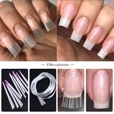 50 Pcs Fiberglass Nail Art Quick Extension Form Fibernails Building UV Gel Acrylic Nails Tips Fiberglass Nail Extension DIY Fiberglass Nail Gel Fake Nails Tips Quick Extension Fiberglass Nails Fiber