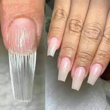 50 Pcs Fiberglass Nail Art Quick Extension Form Fibernails Building UV Gel Acrylic Nails Tips Fiberglass Nail Extension DIY Fiberglass Nail Gel Fake Nails Tips Quick Extension Fiberglass Nails Fiber