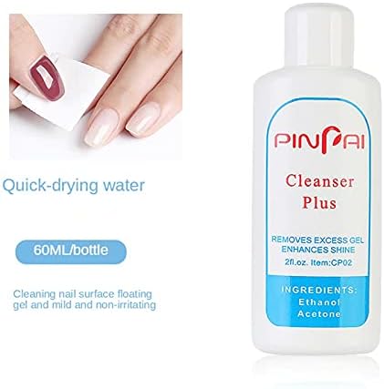 Pinpai Cleanser Plus Removes Excess Gel Enhance Shine Sticky Remover Nail UV Gel Sticky Remover Liquid Nail Art Cleanser Pro Slip Solution Poly Gel Cleanser Shine