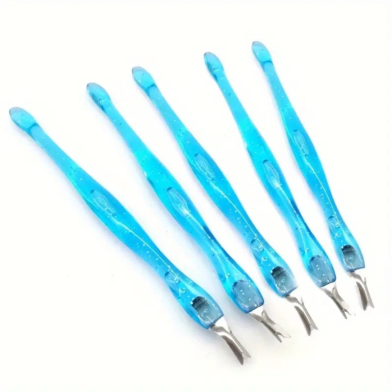 2  PCS Cuticle knife Trimmer,Cuticle ForkTrimmer Nail Cuticle Remover Trimmer Pusher Dead Skin with Double Head V-Shaped Fork Manicure Pedicure Cleaner Care Tools for Home and Nail