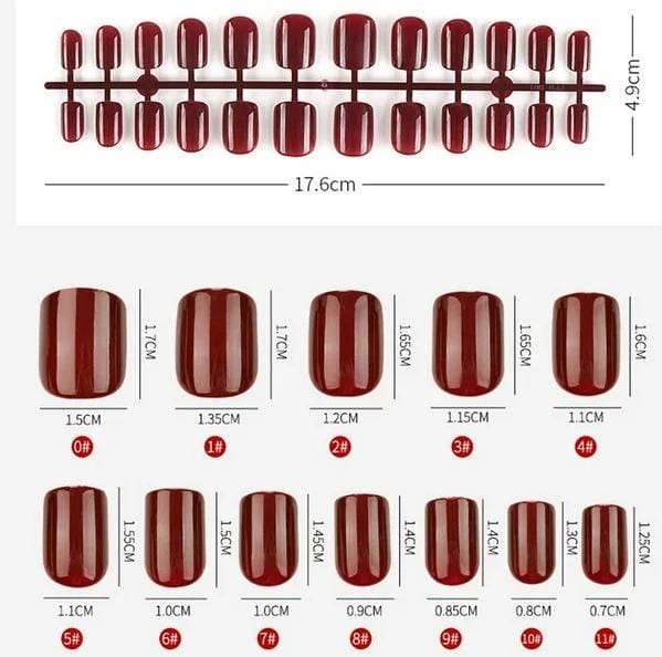 24 Pieces Re- Usable Full Cover Press On False Nail Tips Fake Nails Tips Acrylic False Nail Tips Natural Artificial Full Cover Nails 12 Sizes{No Glue}
