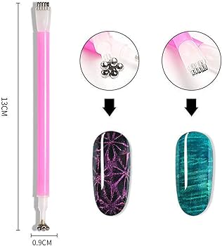 Double Sided Magnetic Pen  Magnet Stick Cat Eyes Line Strip Effect Art Tool For UV Gel Nail Polish Nail Polish  on Nails Nail Art Polish Cats Eye Magnet Nail Polish