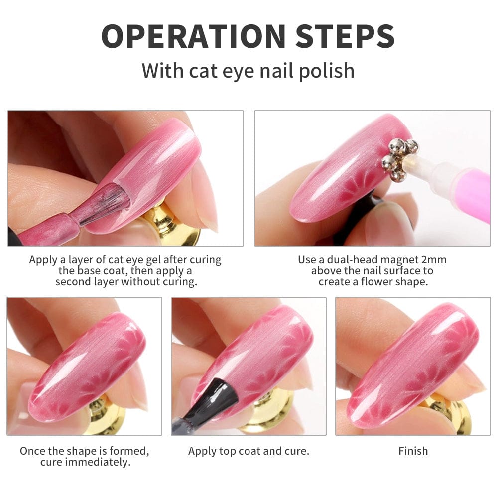 Double Sided Magnetic Pen  Magnet Stick Cat Eyes Line Strip Effect Art Tool For UV Gel Nail Polish Nail Polish  on Nails Nail Art Polish Cats Eye Magnet Nail Polish