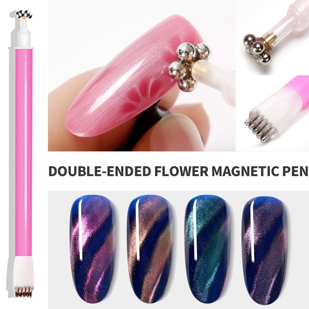 Double Sided Magnetic Pen  Magnet Stick Cat Eyes Line Strip Effect Art Tool For UV Gel Nail Polish Nail Polish  on Nails Nail Art Polish Cats Eye Magnet Nail Polish