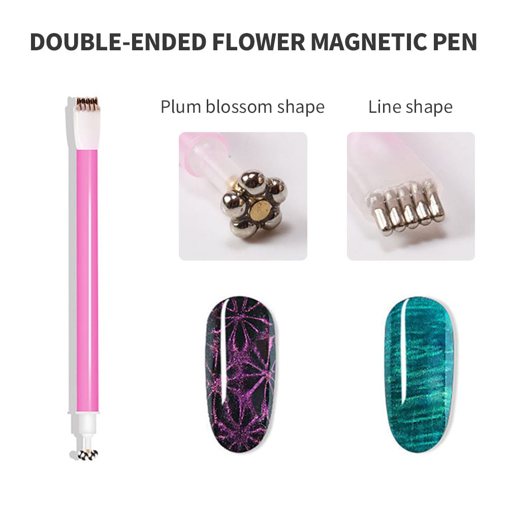 Double Sided Magnetic Pen  Magnet Stick Cat Eyes Line Strip Effect Art Tool For UV Gel Nail Polish Nail Polish  on Nails Nail Art Polish Cats Eye Magnet Nail Polish